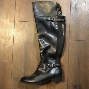 Over the knee black boots